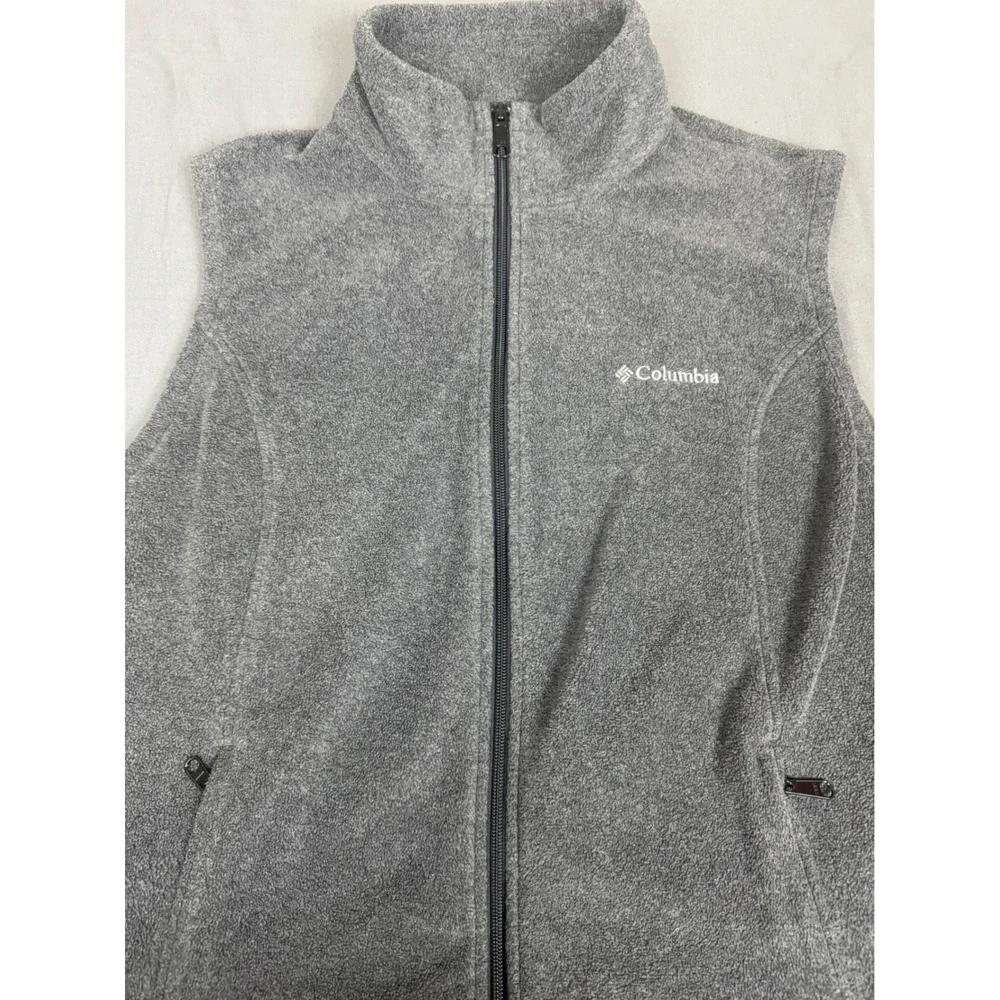 Columbia Sawyer Rapids 2.0 Fleece Vest Gray XL6953 Full Zip Mock Neck Womens XL